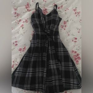 black plaid cami dress